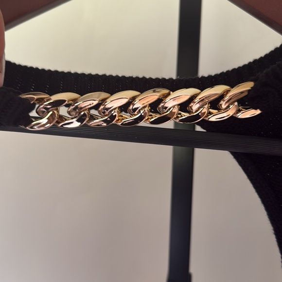 Bubish X REVOLVE Ava Knit Bolero Pullover in Black with Gold Chain - Picture 5 of 5